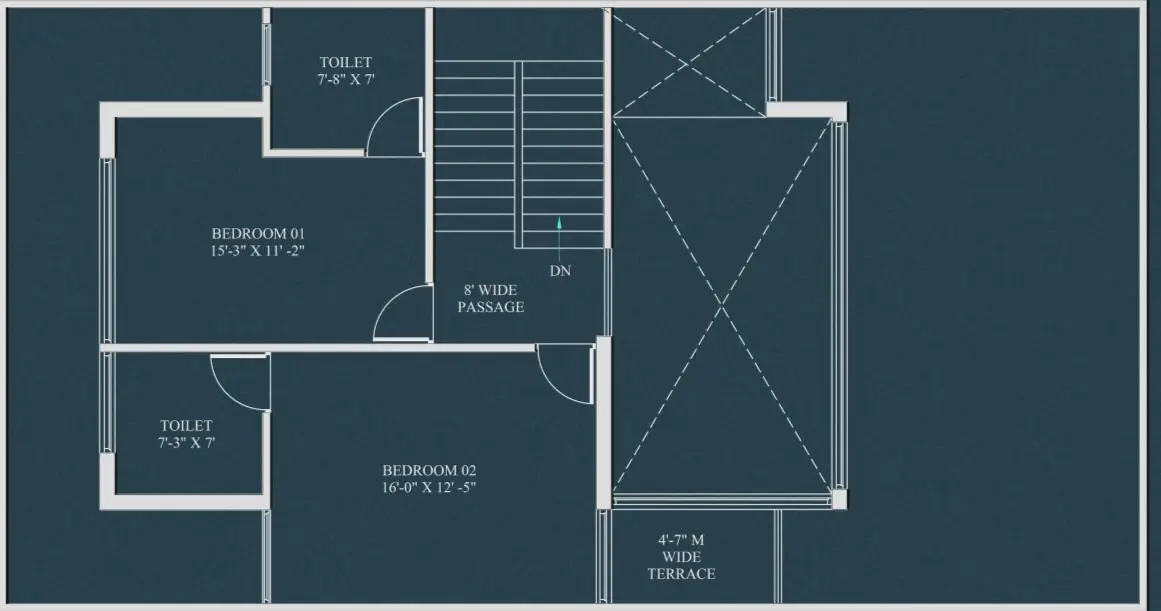 Complete 3 BHK first floor plan