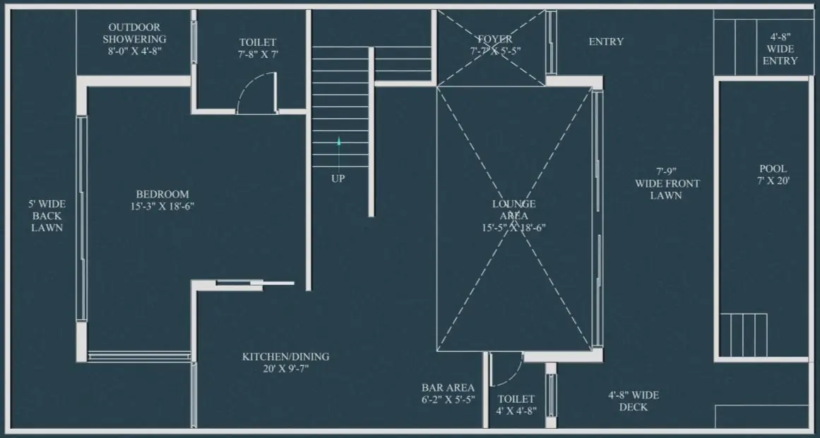 Complete 3 BHK ground floor plan